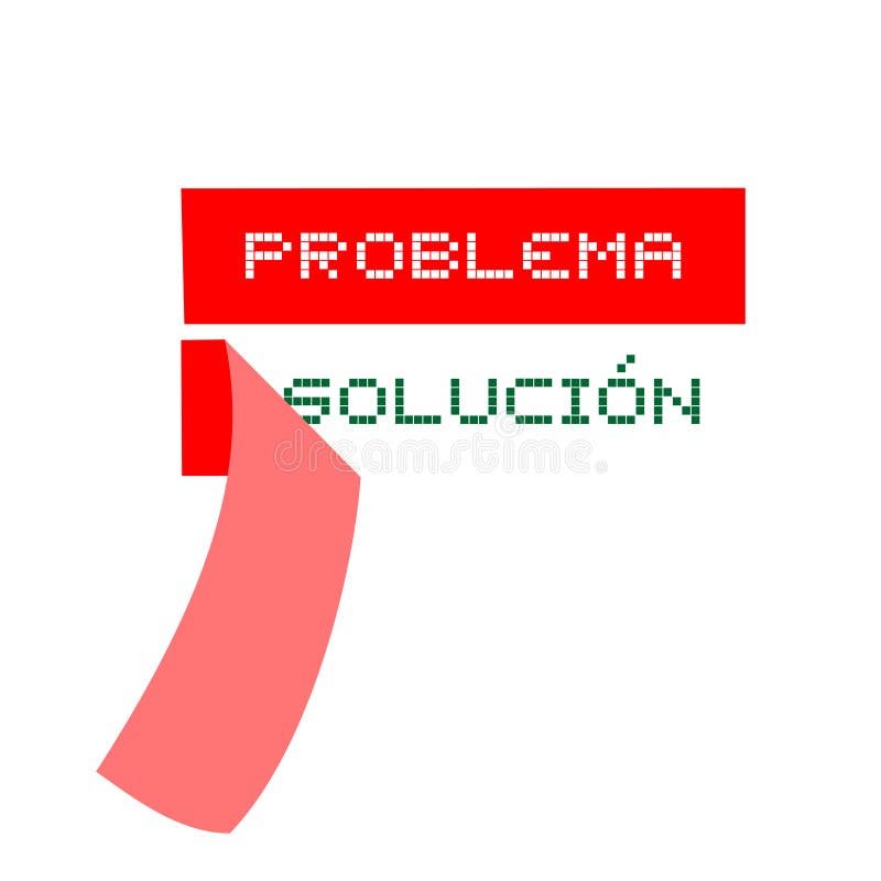Problem and Solution Message in Spanish Stock Vector Illustration of