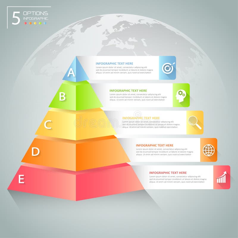 Design pyramid infographic template. Business concept infographic royalty free illustration