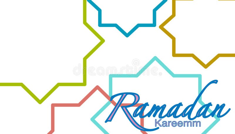 Design ramadan Kareem colorat cu stele geometrice. stock illustration