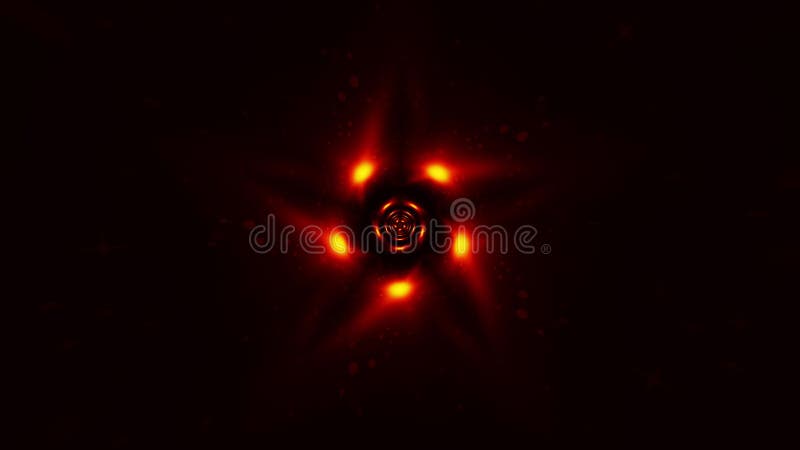Design simetric abstract simetric, cu particule de energie la foc, simetric, pe fond negru, 4k fractal abstract, rotit cosmic royalty free illustration