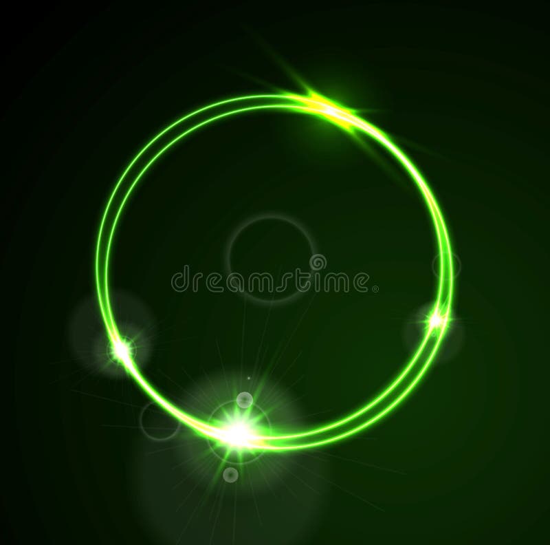 Design strălucitor al șablonului cu inel strălucitor verde strălucitor stock illustration