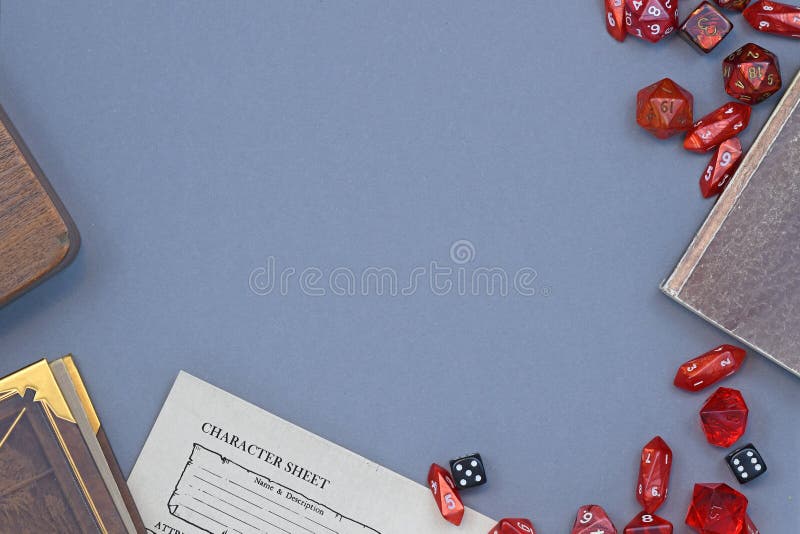 Roleplay Game Background with Different Blue and Green RPG Dices at Bottom  of Wooden Table Background with Copy Space Stock Image - Image of color,  play: 189398529