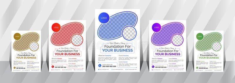 Design unic de șablon de fluturaș creativ pentru firme vector illustration