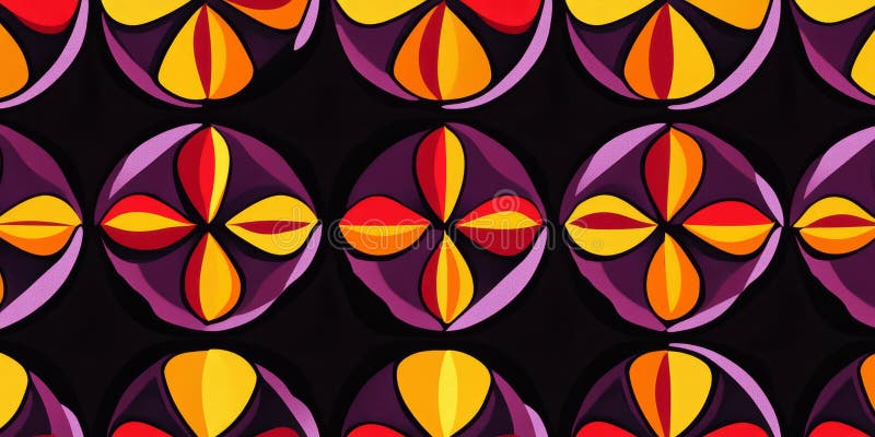 Design uniforme con forme geometriche sovrapposte ad alto contrasto in giallo rosso e lilaco fotografie stock libere da diritti