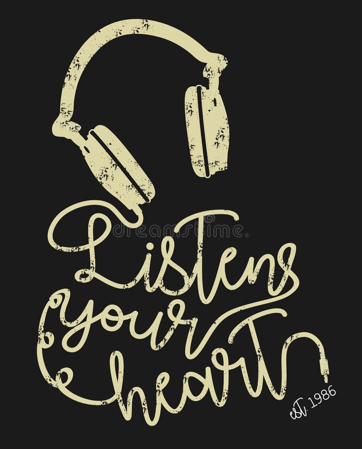 Listen to Your Heart stock vector. Illustration of classic - 7800661