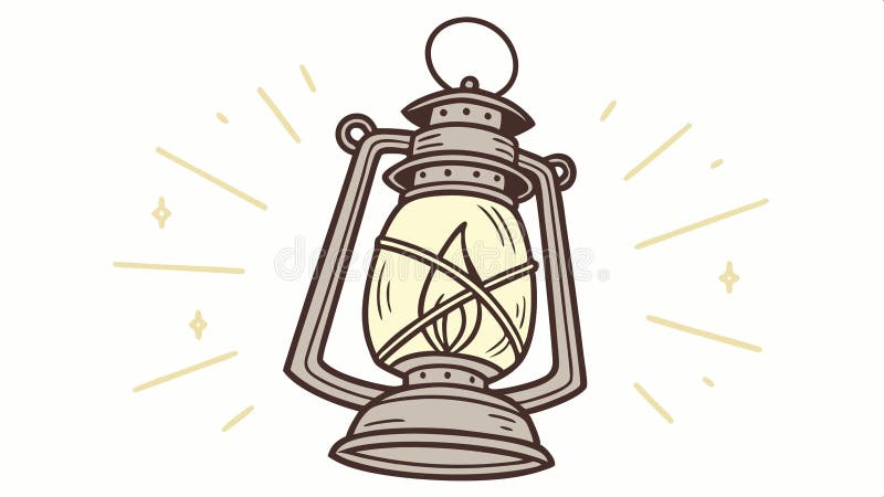 Design vectorial al felinarelor ilustrate cu sursă de lumină vintage rustic și vectorul artei antice a lămpii Generativ AI stock illustration