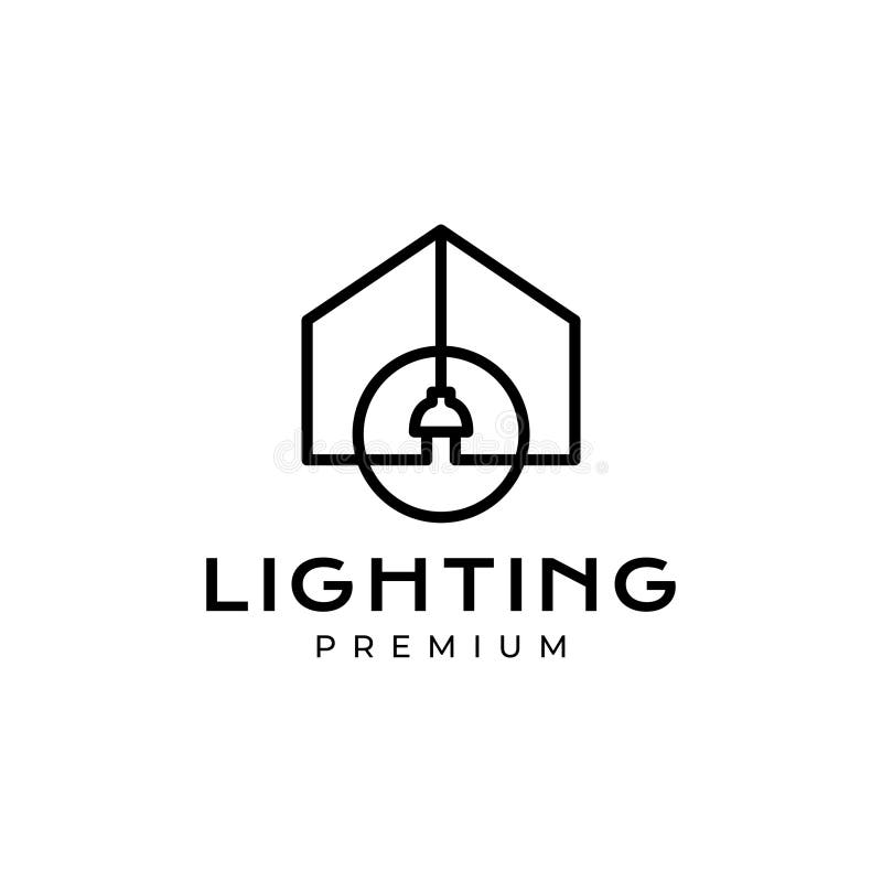 Design vectorial minimalist cu linii pentru logo casă electrică royalty free illustration
