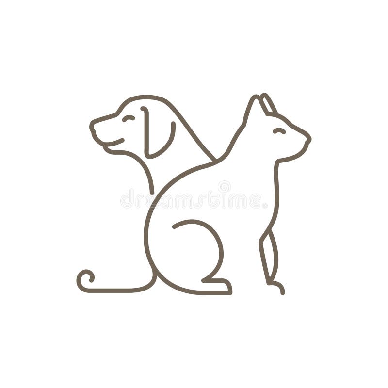 Design vectorial minimalist logo pentru îngrijire animale de companie câine pisică casă animale de companie vector illustration
