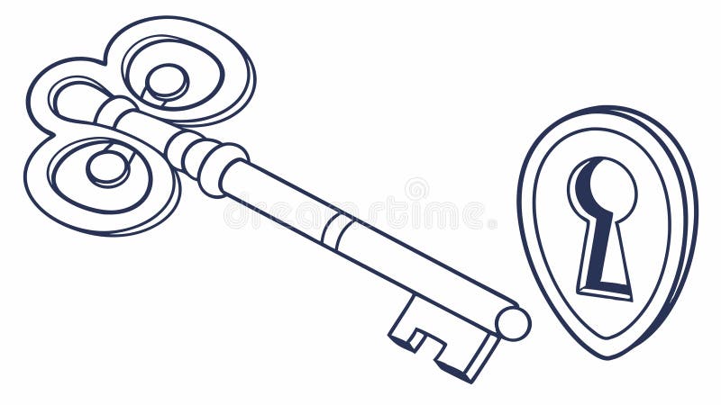 Design vettoriale per la soluzione Vintage Key e Keyhole Access Design Vector Generative AI royalty illustrazione gratis