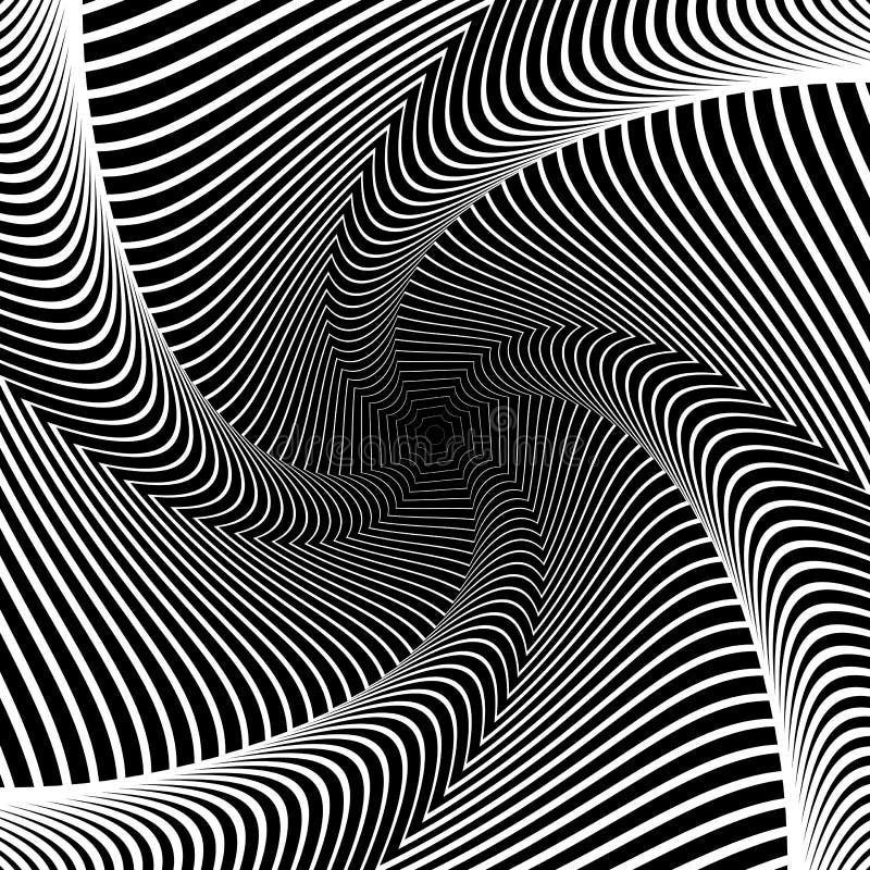 Design whirlpool movement illusion background. Abstract lines distortion geometric backdrop. Spider web texture. Vector-art illustration royalty free illustration Design whirlpool movement illusion background. Abstract lines distortion geometric backdrop. Spider web texture. Vector-art illustration royalty free illustration