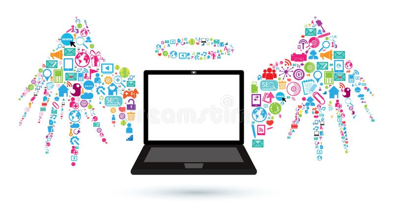 Design șablon pentru notebook-uri - Aripi îngemănate stock illustration