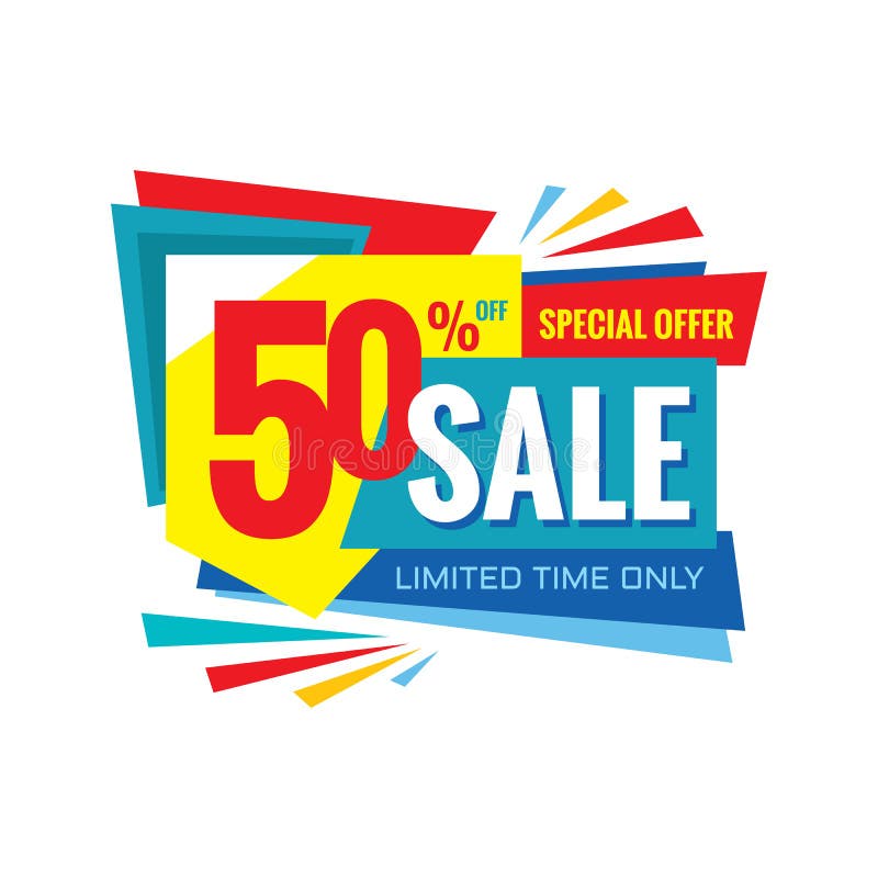 Designen för det Sale vektorbanret - avfärda av 50% Origamiorientering för specialt erbjudande Inskränkta Tid endast vektor illustrationer Designen för det Sale vektorbanret - avfärda av 50% Origamiorientering för specialt erbjudande Inskränkta Tid endast vektor illustrationer