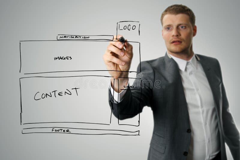 Designer drawing website development wireframe royalty free stock photos Designer drawing website development wireframe royalty free stock photos
