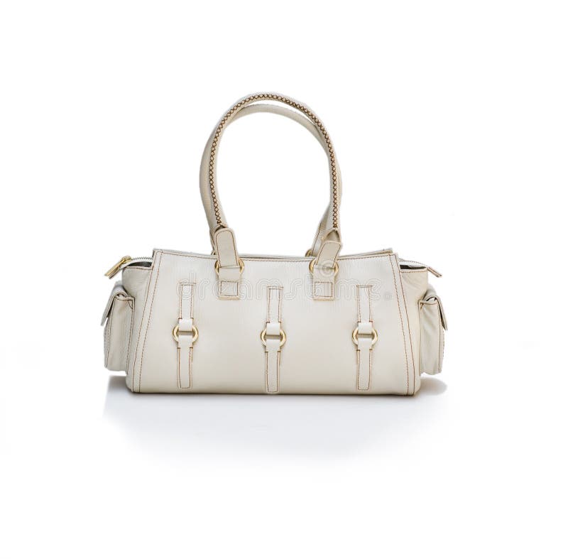 White designer leather bag purse