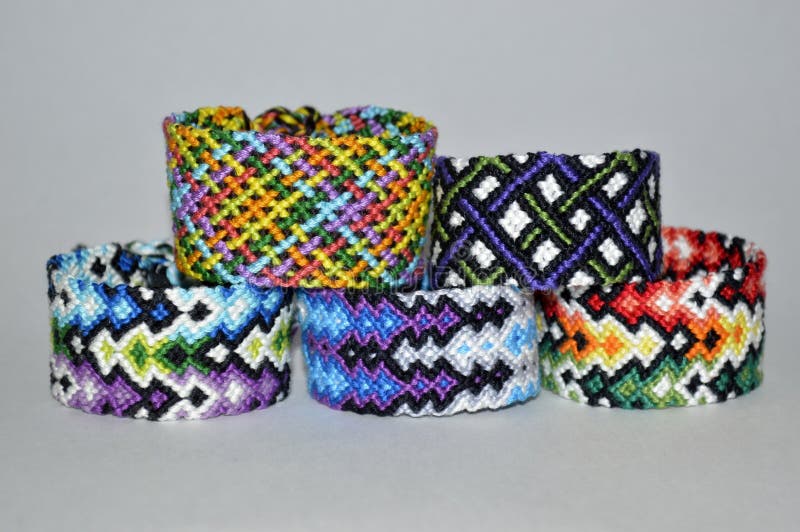 Friendship bracelet handmade pattern rainbow color 