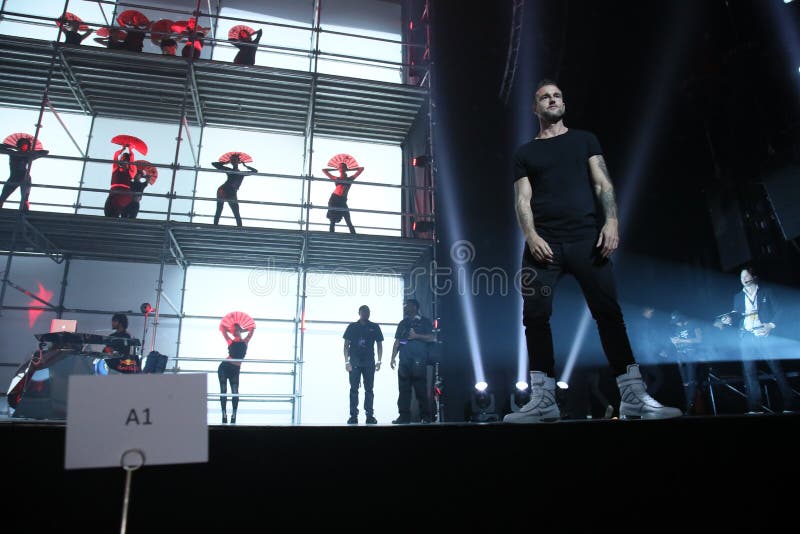 Designer Philipp Plein on the Runway at the Rehearsal before Philipp ...