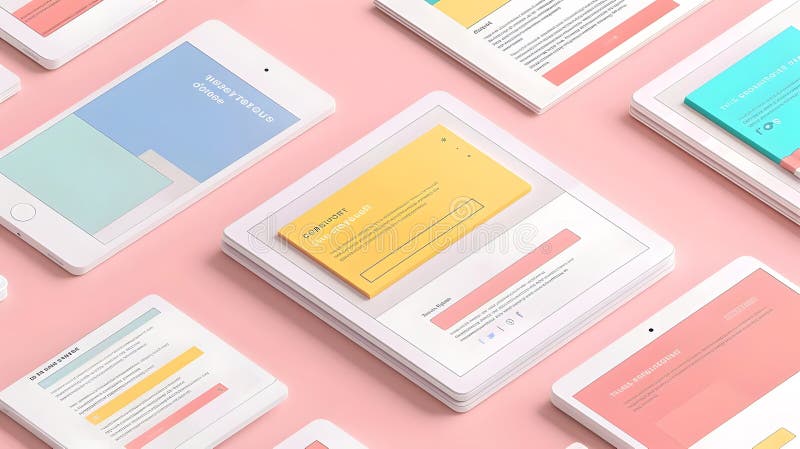 Designing Clean and Minimalist Tablet Interfaces, A Guide to User Experience and Visual Aesthetics with Intuitive N stock illustration