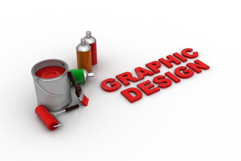 Designing concept with paint stock illustration