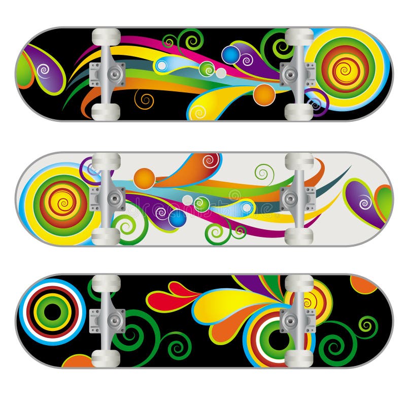Designskateboardvektor royaltyfri illustrationer