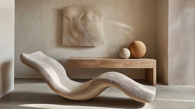 Designul abstract modern, elegant, respectă texturile naturale într-un cadru seren minimalist stock illustration