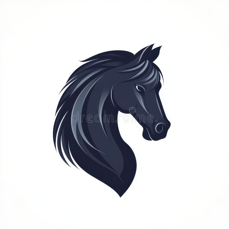 Designul elegant al profilului Maiestuos Negru Cal vector illustration