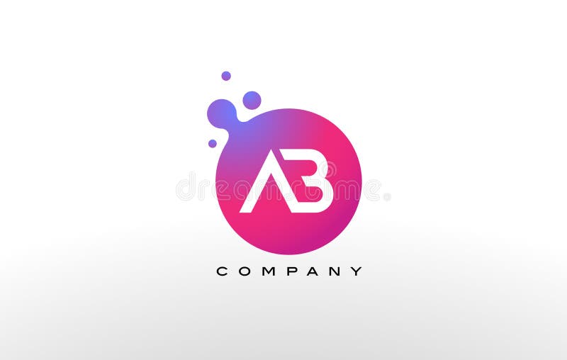 Designul siglei punctelor AB cu bule de creație în trenuri. stock illustration