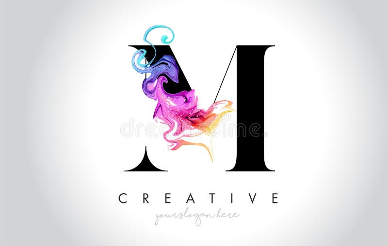 Designul viu al siglei creative leter cu un flo colorat al tubului de fum vector illustration