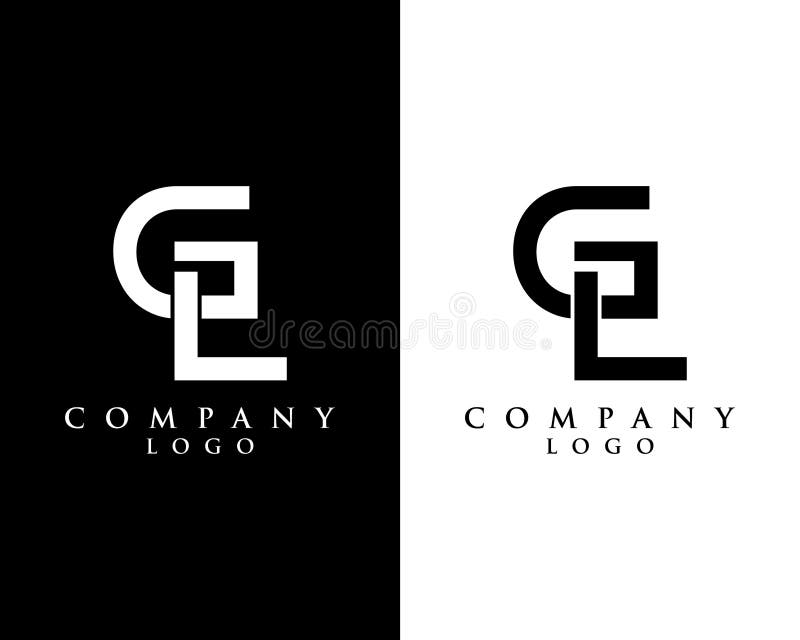 Den ursprungliga bokstaven gl lg logotypdesignmallsvektor