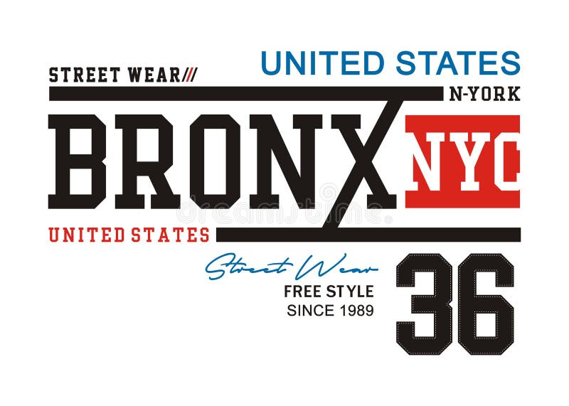 Designvektortypografi bronx 36 vektor illustrationer Designvektortypografi bronx 36 vektor illustrationer