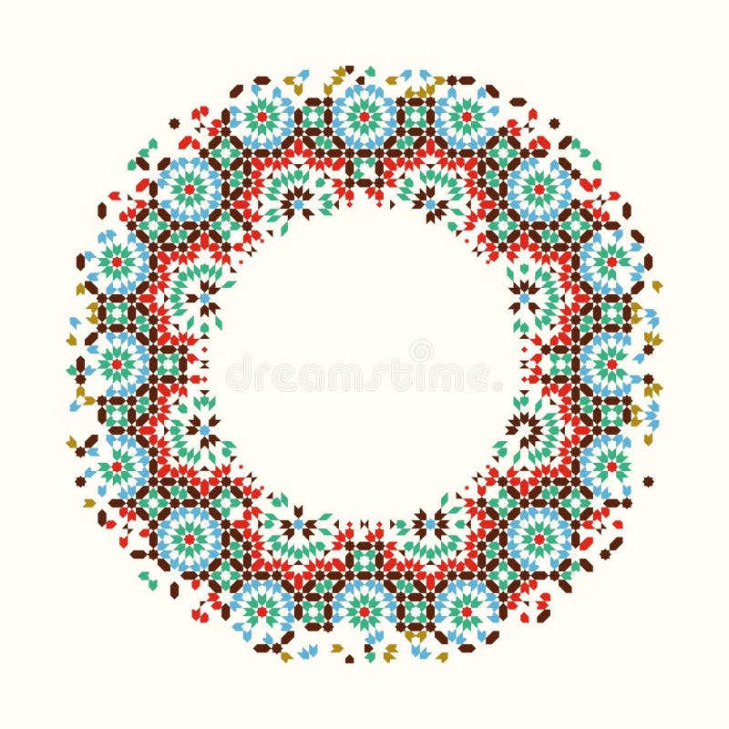 Beautiful Abstract Template Based on Disintegrating Geometric Islamic