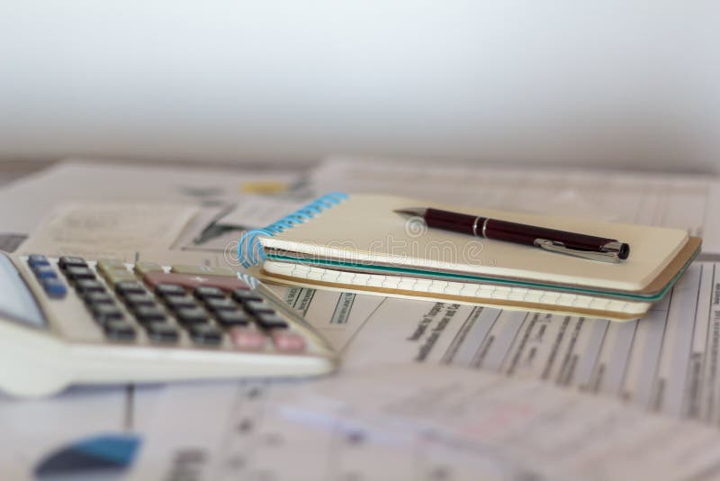 Desk With Accounting Paperwork  Stock Photo Image of 