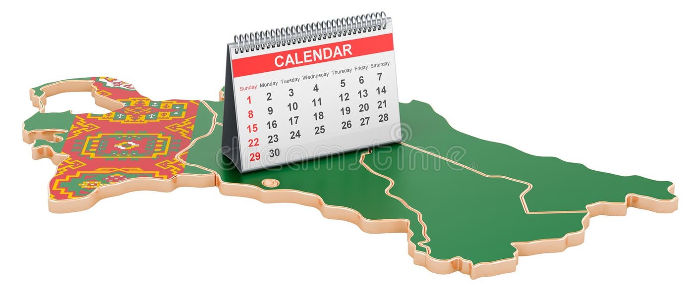 Turkmenistan Calendar Stock Illustrations – 28 Turkmenistan Calendar