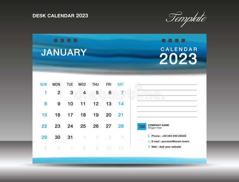 Desk Calender 2023 January 2023 Template Calendar 2023 Design