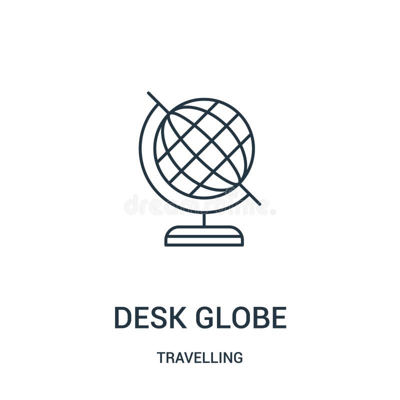 desk globe icon vector from travelling collection. Thin line desk globe outline icon vector illustration. Linear symbol vector illustration desk globe icon vector from travelling collection. Thin line desk globe outline icon vector illustration. Linear symbol vector illustration