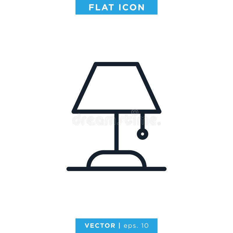 Desk Lamp Icon Vector Design Template