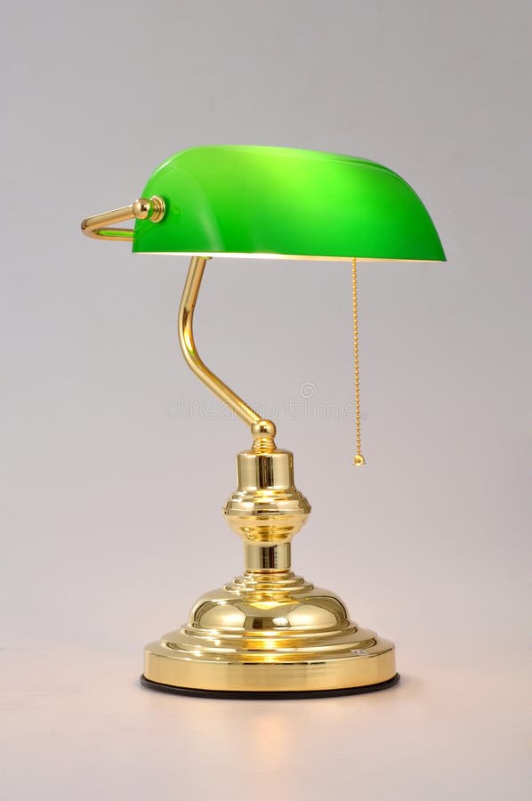 gold bankers lamp