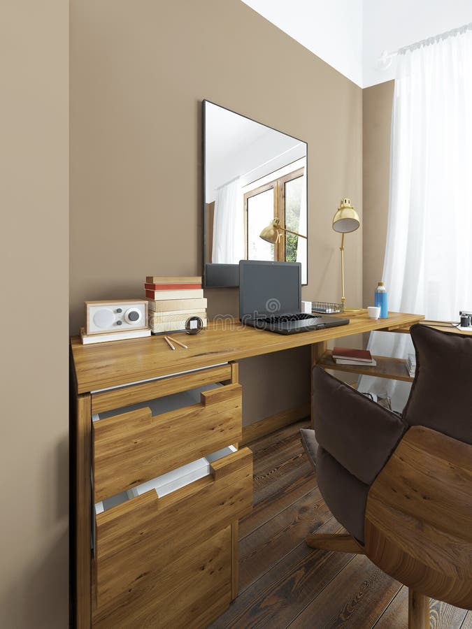 Study Desk Modern Bedroom Stock Illustrations 630 Study Desk Modern