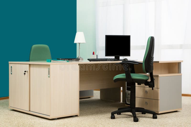 Desk in a modern office