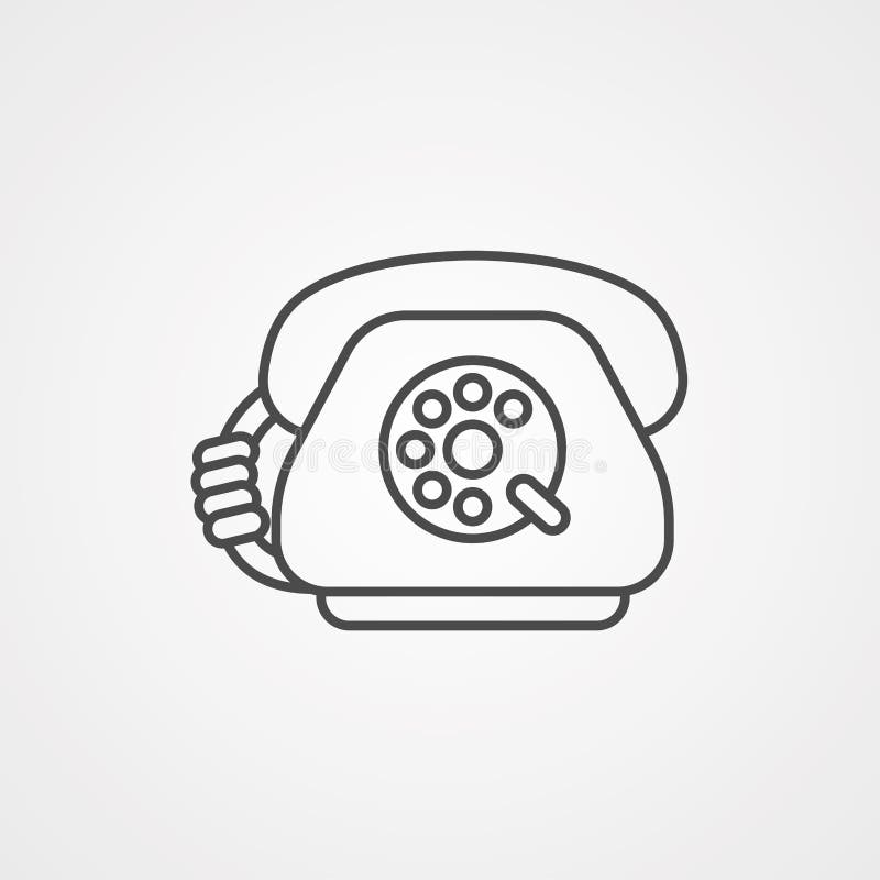 Desk phone vector icon sign symbol royalty free illustration