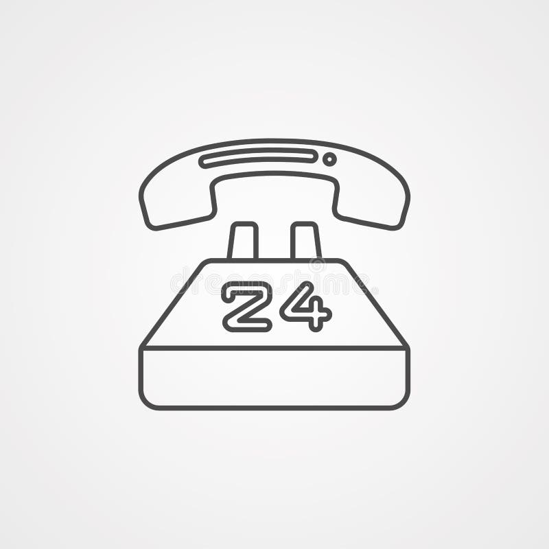 Desk phone vector icon sign symbol stock illustration
