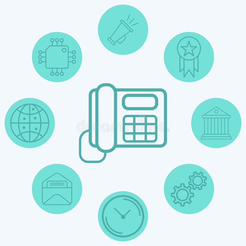 Desk phone vector icon sign symbol royalty free illustration
