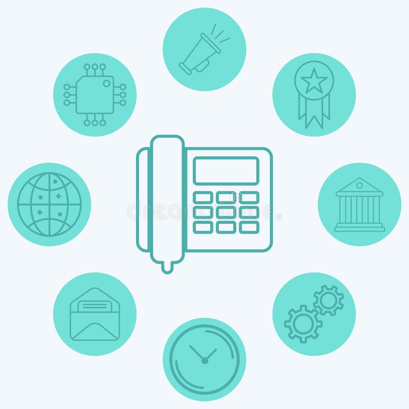 Desk phone vector icon sign symbol vector illustration