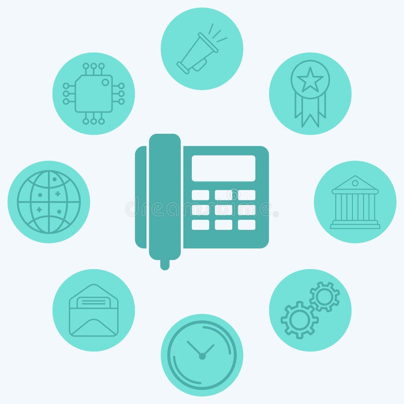 Desk phone vector icon sign symbol royalty free illustration