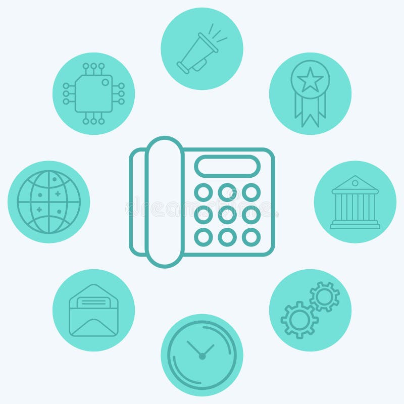 Desk phone vector icon sign symbol vector illustration