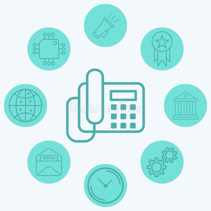 Desk phone vector icon sign symbol vector illustration