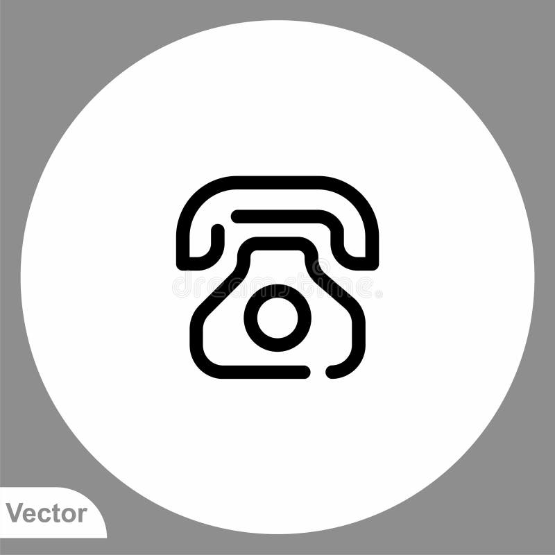 Desk phone vector icon sign symbol royalty free illustration