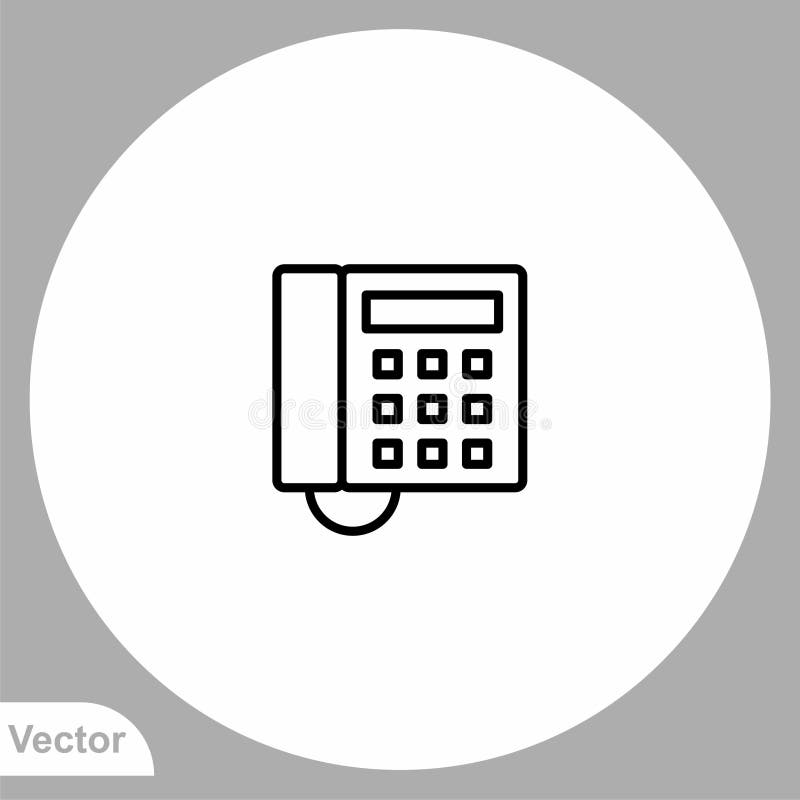 Desk phone vector icon sign symbol royalty free illustration