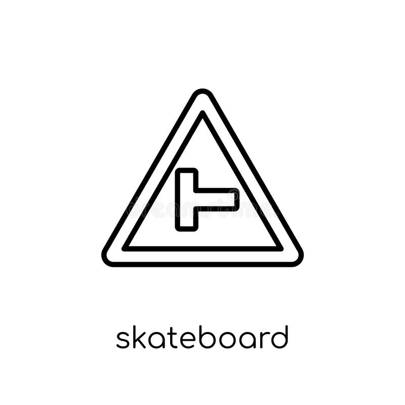 Deskorolka podpisuje ikonę Modny nowożytny płaski liniowy wektorowy Skateboar royalty ilustracja Deskorolka podpisuje ikonę Modny nowożytny płaski liniowy wektorowy Skateboar royalty ilustracja