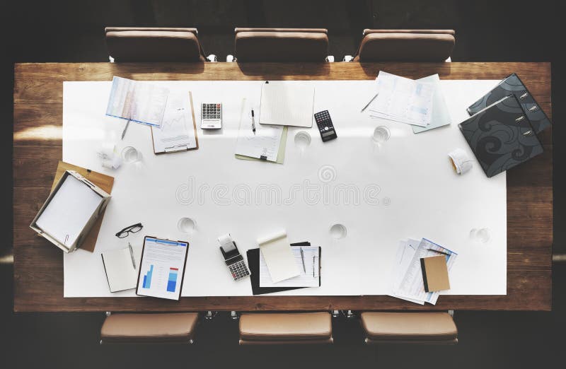 Deskowego pokoju spotkania stołu kopii Konferencyjnej przestrzeni Pracujący pojęcie