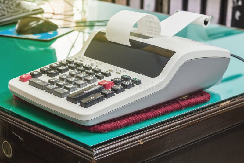 Desktop Calculator with Calculating Stock Image Image of bookkeeping
